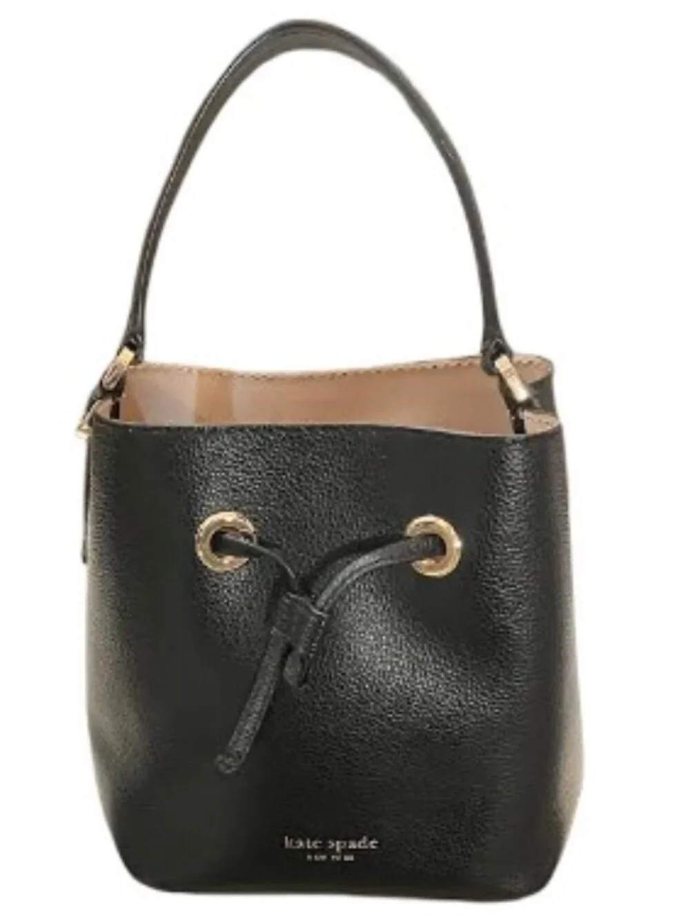 Kate Spade Eva Small Bucket Bag Black Pebbled Leather Like New